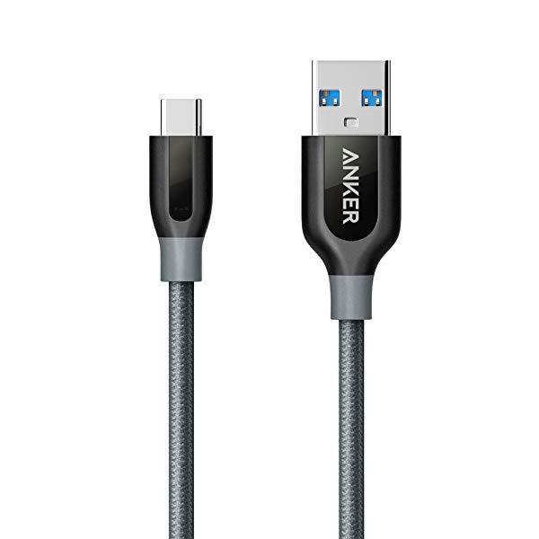 USB-C & USB-A 3.0 ケーブル (0.9m グレー) Galaxy S9 / S8 / S8+、Mac Book、Xperia XZ その他Android各種、USB-C機器対応