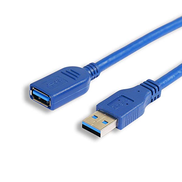 1M USB3.0 延長ケーブル 超高速 延長コード タイプA オス-タイプAメス スーパースピード USB延長ケーブル ブルー 送料無料
