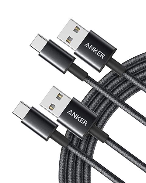 高耐久ナイロン USB-C & USB-A 2.0 ケーブル[2本セット / 2重編込の高耐久ナイロン素材]Galaxy S9 / S9+ / S8 / S8+ / Note 8, X...