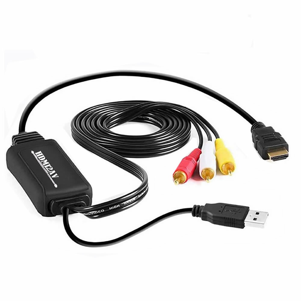 HDMIコンポジット変換 車載用対応 HDMI to RCA AV コンポジット 変換アダプター ケーブル 1080P USB給電 車載モニター テレビ ソ...