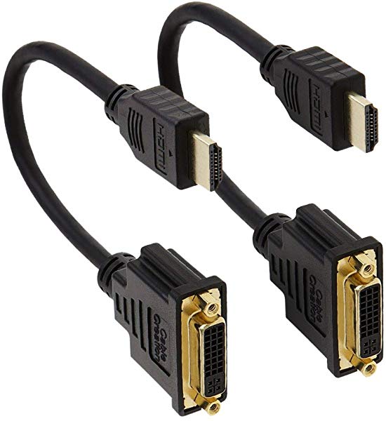 HDMI DVIケーブル 2本入り HDMI to DVI 24 1 アダプターケーブル 金メッキ HDTV to DVI ケーブル(オス-メス) 1080P 3D対応