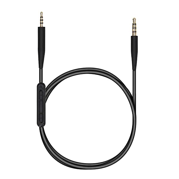 Bose Quiet Comfort 35 用 イヤホンケーブル - 交換 ケーブル cm マイクロフォン 音量調節 - 3.5mm ジャックカラー:黒色 特徴ビートを感じて: 黒色ヘッドフォンケーブ