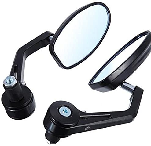 眩しさ 軽減 反射防止 鏡面 ブルーレンズ 加工 オーバル バーエンドミラー 左右 セット バイク 用 選べる カラー色:style-2バー エンド に直接取り付ける バイク用 サイドミラー です。 