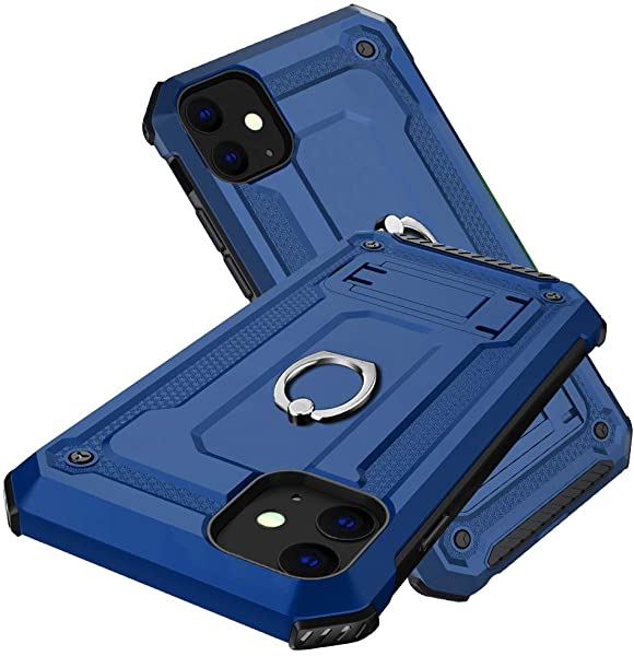 i Phone 11 ケース リング付き 耐衝撃 スタンド機能 360回転 全面保護カバー 米軍規格取得 TPU+PC 二重構造 擦り傷防止 着脱簡単 軽量 滑り止め 落下 防止 指紋防止 携帯カバー