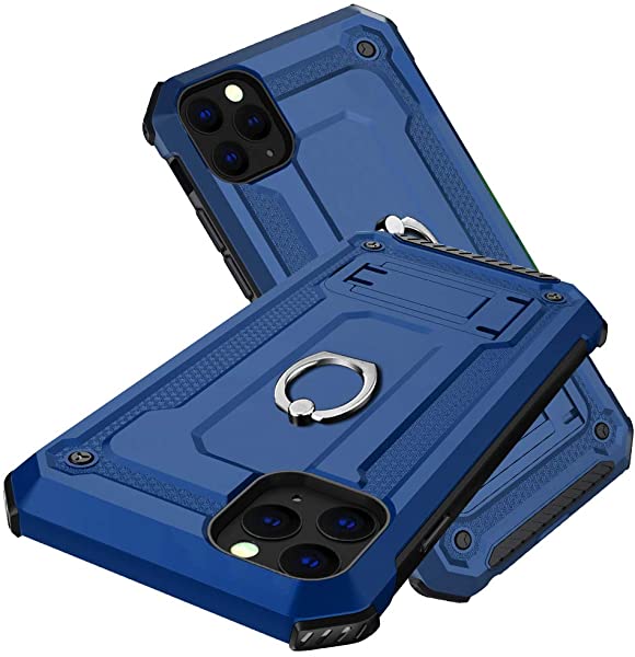 i Phone 11 Pro ケース リング付き 耐衝撃 スタンド機能 360回転 全面保護カバー 米軍規格取得 TPU+PC 二重構造 擦り傷防止 着脱簡単 軽量 滑り止め 落下 防止 指紋防止 携