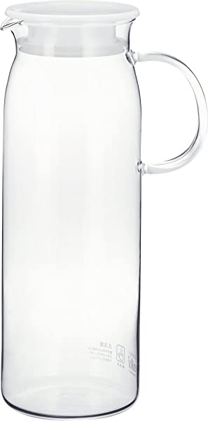 送料無料 iwaki(イワキ) 耐熱ガラス ピッチャー 冷水筒 ホワイト 1L ジャグ・1000 麦茶 お茶 ポット KT294-W...