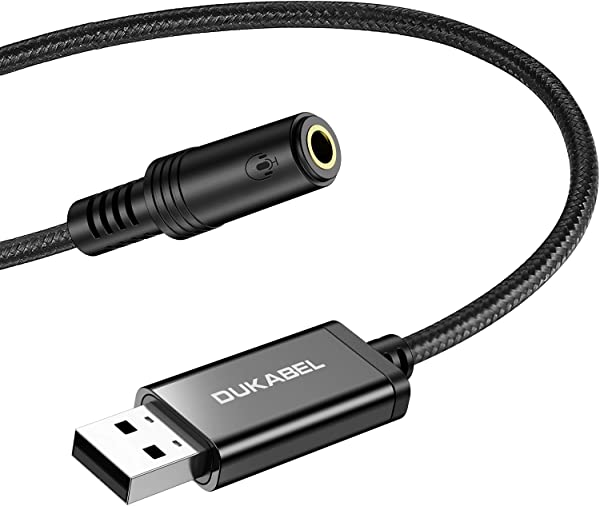 USB オーディオ 変換アダプタ USBポート-4極（TRRS）3.5mmミニジャック変換ケーブル USB外付け サウンドカード オーディオインタ