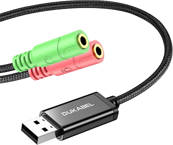 送料無料 USB 3.5mm変換ケーブル 1.2M USB オーディオ 変換アダプタ USB オーディオ変換ケーブルUSB 3.5mmイヤホン+3極(TRS)マイク変換ア