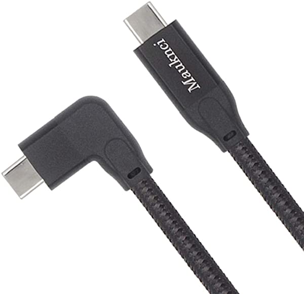 Type C to Type C ケーブル L字 0.6m PD対応 USB 3.1 Gen2 100W/5A 急速充電 c to c pd ケーブル 5a E-Marker実装基本情報： 商品名：u