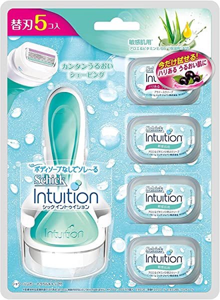 Schick(シック) シック Schick イントゥイション 敏感肌用 クラブパック 女性用 カミソリ (替刃5コ 内1コは本体に装着済み) 単品