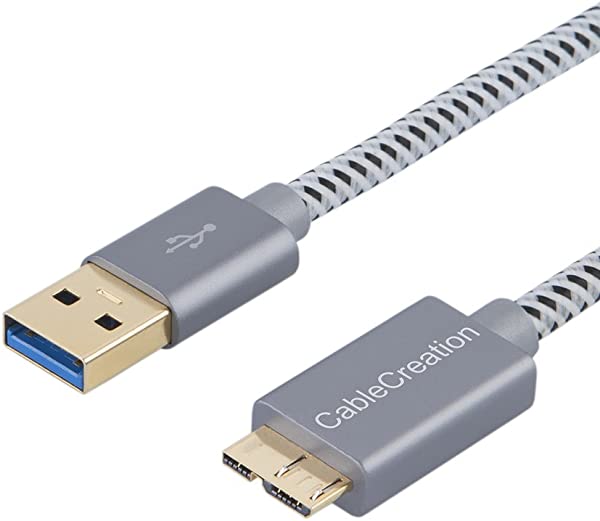 usb a-microb USB 3.0 Microケーブル USB 3.0 Type A to Micro Bケーブル スーパースピードUSB 3.0 to Micro USB編組コード 外付けハー