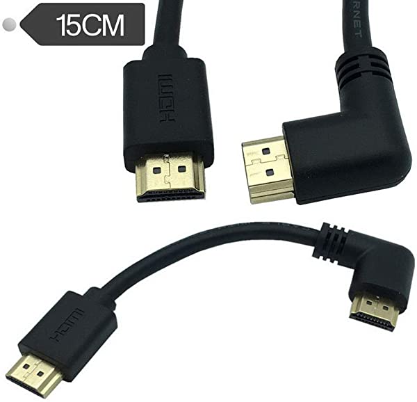 【ハイスピード 高画質】 L字型HDMI2.0ケーブル ゴールド金メッキ端子 60Hz 4K＊2K HDMI オス-オス L字型 3D HDMIケーブル (直向き/.