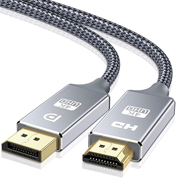 DisplayPort HDMI 変換 ケーブル 3m DP to HDMIケーブル 4K ディスプレイポート-HDMI 変換 映像・音声同期出力 ナイロン編.送料無料
