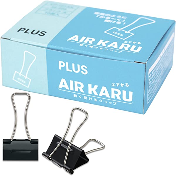 ダブルクリップ エアかる 大 ブラック 10個入 幅:32mm (とじ枚数:120枚) CP-101AK / 35-506