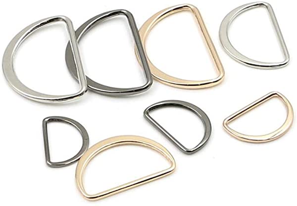 Dカン Dリング アクセサリーパーツ 金具 接着パーツ 軽量 ハンドメイド DIY用 手芸用品 手作り素材 服装 バッグなど適用 ストラップパーツ ブラック (45mm, 10個セット)接続金具として