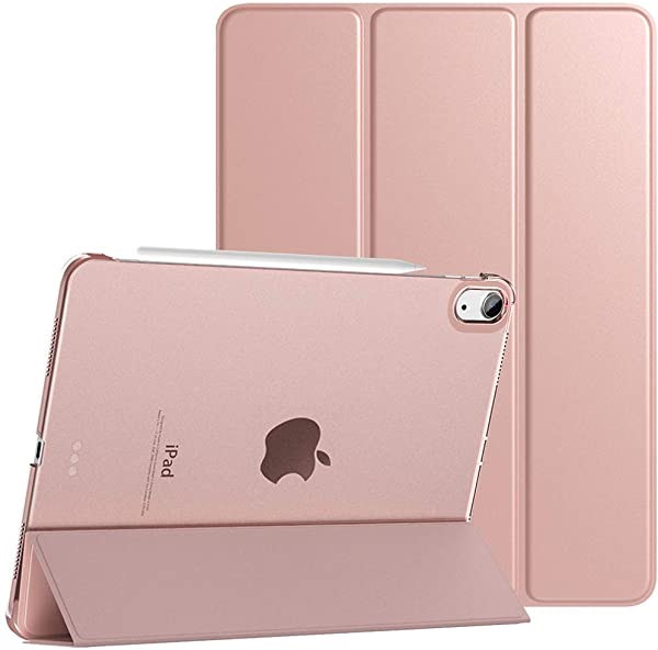 i Pad air 4 ケース 2020 10.9インチ i Pad Air 第4世代 半透明 ハードカバー PUレーザー 開閉式 三つ折り スタンド マグネット オートスリープ機能 Apple Pe