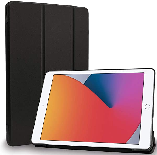 i Pad 10.2 ケース カバー 2020 第8世代 2019 第7世代 アイパッド i Pad8 i Pad7 スマートカバー 耐衝撃 ソフト フレーム オートスリープ リッチブラック 黒 IP