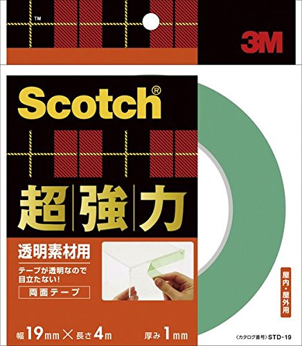 3M スコッチ 超強力両面テープ 透明素材用 12mm×4m STD-12