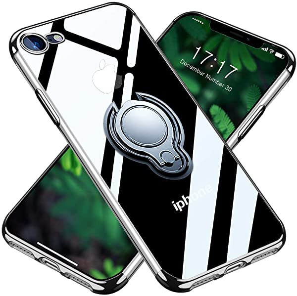 iPhone 6 ケース iPhone 6S ケーススマホケース リング付き 透明 TPU 耐衝撃 軽量 薄型 全面保護 超耐久 クリア 車載ホルダー対...