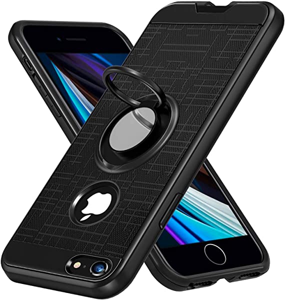 i Phone 6 Plus ケース i Phone 6S Plus ケース クリア リング付き 耐衝撃 TPU+PC 二重構造 スタンド機能 シリコン 360°回転 マグネット式車載ホルダーに対応 
