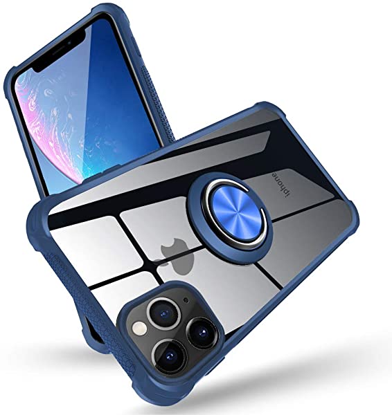 i Phone 11 Pro Max ケース リング クリア 耐衝撃 リング付き tpu シリコン 全面保護 360度回転 車載ホルダー対応 軽量 指紋防止 傷つき防止 スリム 薄型 6.5インチ ス