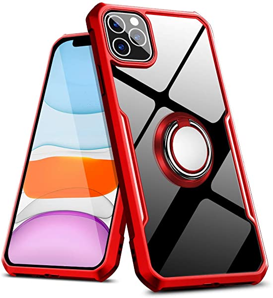 i Phone 11 Pro ケース リング 耐衝撃 指紋防止 全面保護 衝撃吸収 i Phone 11 Pro カバー 透明 クリア リング付 車載対応ホルダー対応 アイフォン 11Pro ケース 