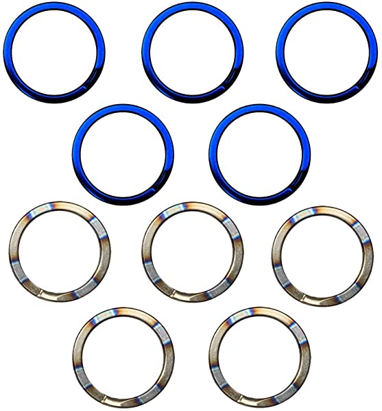 キーリング チタン製 特別カラー各5点セット 軽量で錆びないキーリング Ti 直径18mm 内径14mm