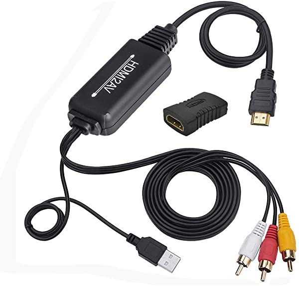 HDMI to RCA変換ケーブル HDMI to AVコンバータデジタル 3RCA AV 変換ケーブル TV HDTV Xbox PC DVD Blu-ray Player PAL NTSCテ...