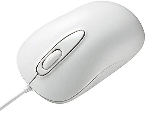 有線レーザーマウス 3ボタン 中型 ホワイト