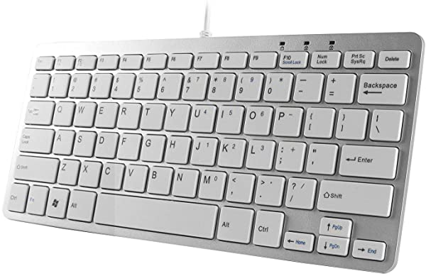 USB有線キーボード US配列 78キー ミニ 超薄型 アルミニウム合金 超耐久 高性能 静音 小型 軽量 USB接続 1.3メートルコード付き PC ノートパソコン Windows Mac用 i M