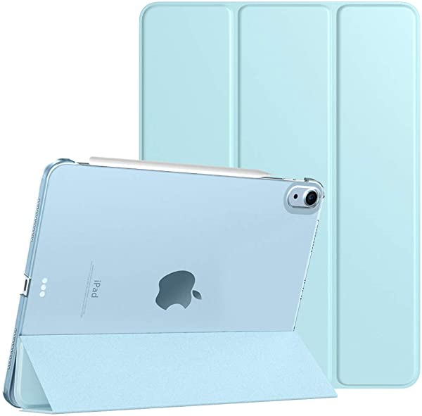 お得な2ﾊﾟｯｹｰｼﾞセットi Pad air 4 ケース 2020 10.9インチ i Pad Air 第4世代 半透明 ハードカバー PUレーザー 開閉式 三つ折り スタンド マグネット オートス