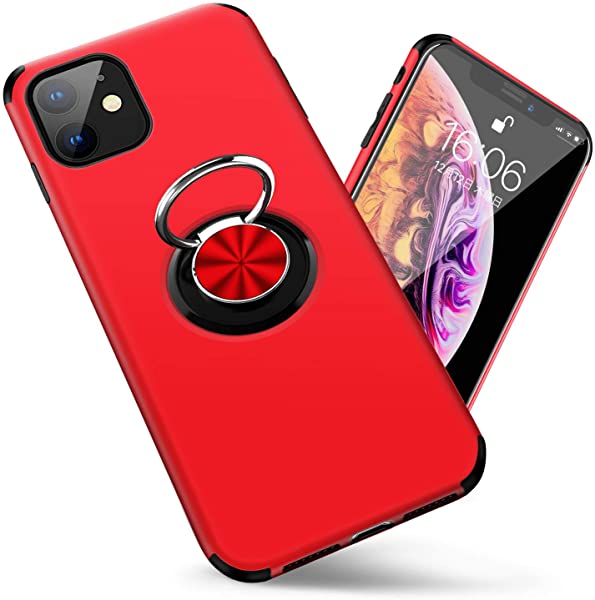 i Phone 12 Mini ケース リング PC TPU 二層構造 耐衝撃 カバー 薄型 擦り傷防止 指紋防止 アイフォーン12 Mini カバー スタンド機能 車載ホルダー対応 一体型 携帯カバ