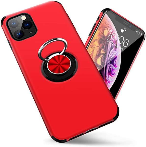 i Phone 11 Pro ケース リング PC TPU 二層構造 耐衝撃 カバー 薄型 擦り傷防止 指紋防止 アイフォーン11 pro カバー スタンド機能 車載ホルダー対応 一体型 携帯カバー 