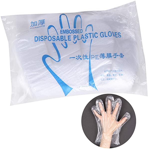 使い捨て手袋 100枚組 フリーサイズ 半透明 ビニール手袋 ポリエチレン 滑りにくい 清潔 衛生的 ウイルス対策