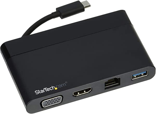 USB-C接続マルチアダプタ 4K HDMI VGA対応 Mac Windows Chrome対応 1x USB-Aポート GbEポート DKT30CHVCM
