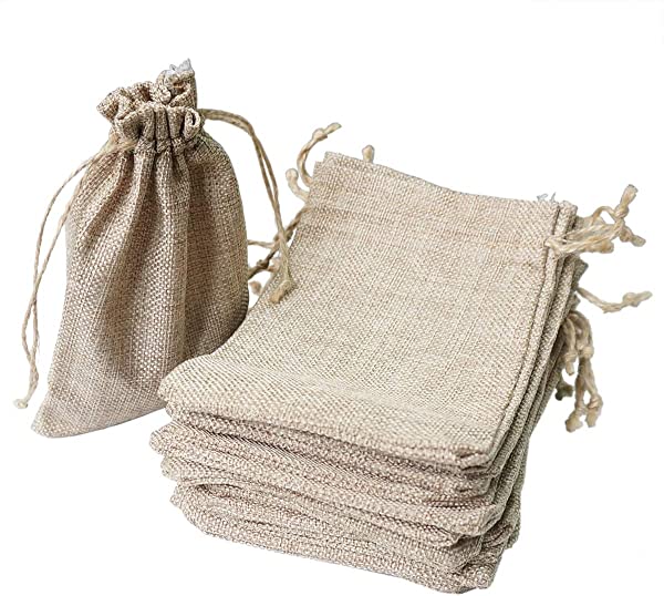麻袋 20枚セット リネン 巾着袋 紐付 サイズ13cm×18cm プレゼント用 ラッピング袋 ギフト バッグ 収納袋 小物入れ ポーチ 無地
