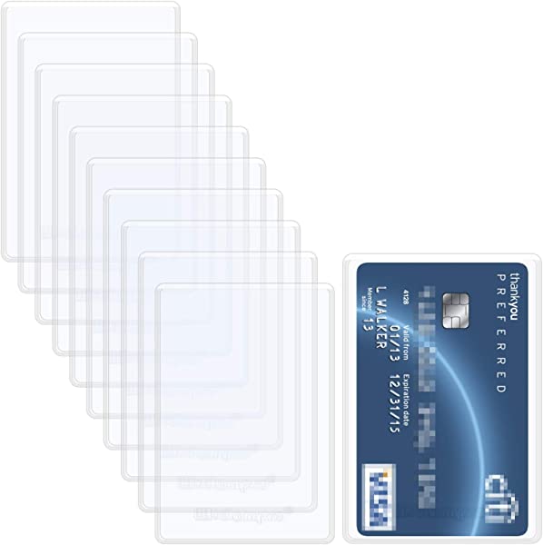 クレジットカードホルダー カード保護ケース プロテクター ビニール製 薄型 厚さ6mil 0.15mm キャッシュカード/IC IDカード/ポイントカード/免許証に対応 両面透明 10枚クレジットカー