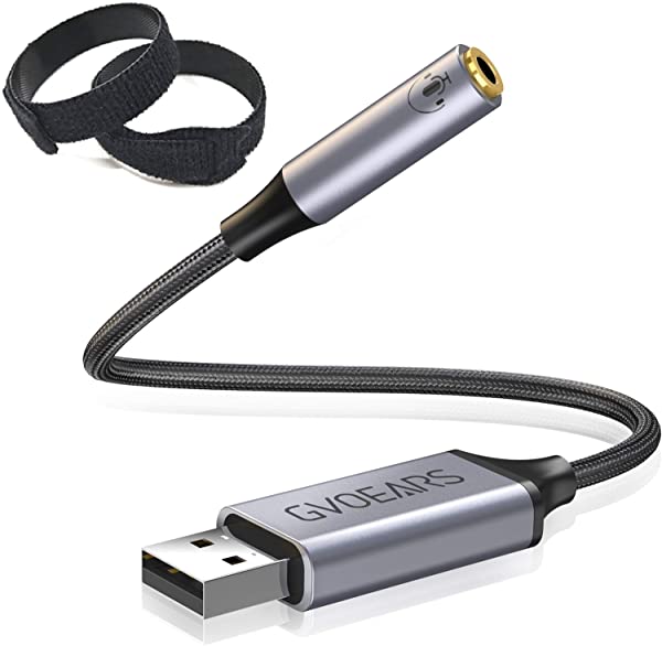 USB オーディオ 変換アダプタ USBポート 3.5ｍｍ イヤホン +3極 TRS /4極 TRRS マイク変換アダプタ USB オーディオインターフェース...