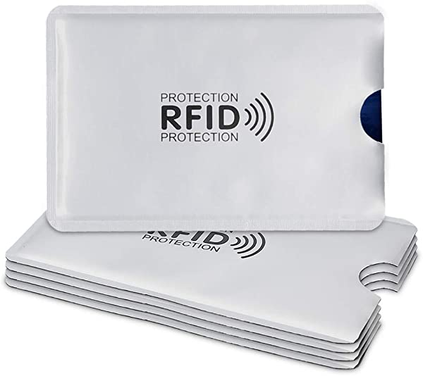 5x クレジット カードケース RFIDブロッカ スキミング防止 クレカ 銀行カード 交通系ICカード シルバー 送料無料