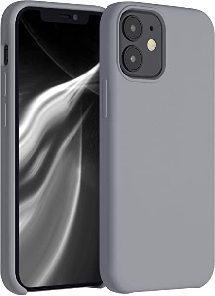 i Phone 12 mini ケース TPU リキッド シリコン スマホケース カバー 耐衝撃 傷防止 サラサラ Case チタングレー