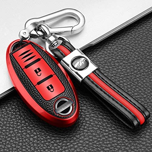 スマート キーケース Nissan キーカバー キーホルダー オシャレ 手触りいい 保護 高級 セレナ エルグランド スカイライン マーチ キューブ ノート エクストレイル シルフィ ティーダ ニッサ
