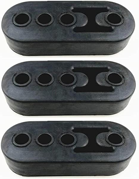 マフラー ハンガー マウント 4穴強化 リング 吊りゴム 高さ3段階調整可能 ハイマウントゴム 12mm 4ホール 3個セット (ブラック)