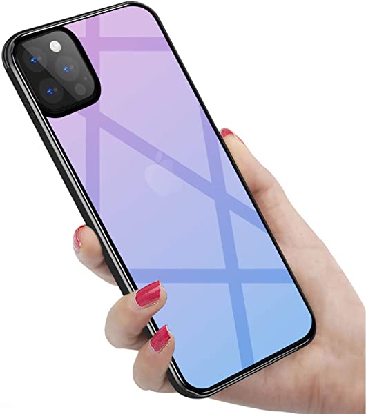 i Phone 12 Pro Max ケース 強化ガラス 9H硬度加工 ガラスケース 薄型 6.7インチ 全透明グラデーション TPUバンパー 滑り止め 全面保護 ストラップホール付き 指紋防止 耐衝