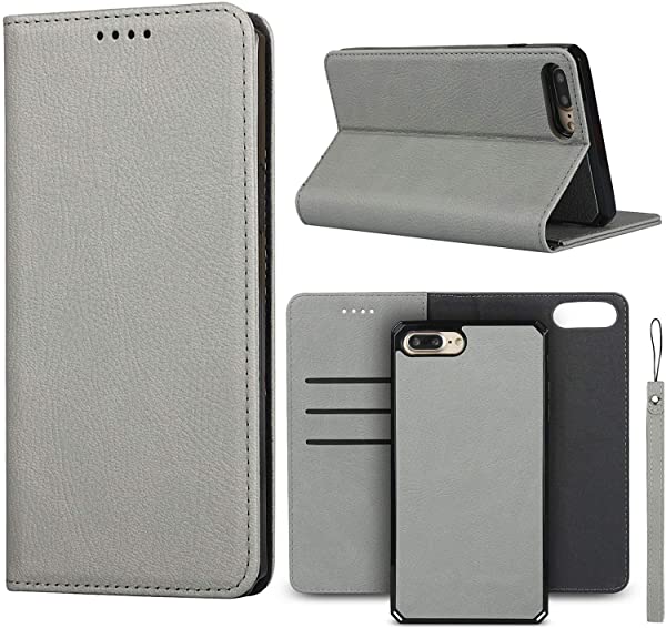 i Phone 7 Plus i Phone 8 Plus ケース 手帳型 i Phone7plus i Phone8plus 財布型 分離式 両用 2way 取り外し自由 カバー 縄掛け 高 PUレ