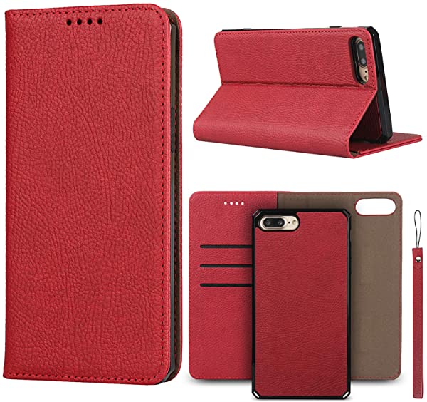 i Phone 7 Plus i Phone 8 Plus ケース 手帳型 i Phone7plus i Phone8plus 財布型 分離式 両用 2way 取り外し自由 カバー 縄掛け 高 PUレ