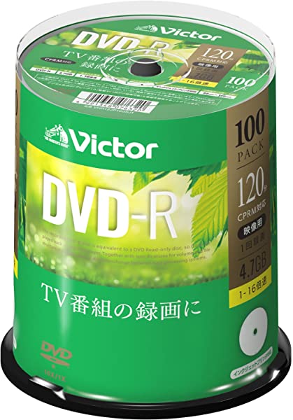 ビクター Victor 1回録画用 DVD-R VHR12JP100SJ1 片面1層 1-16倍速 100枚