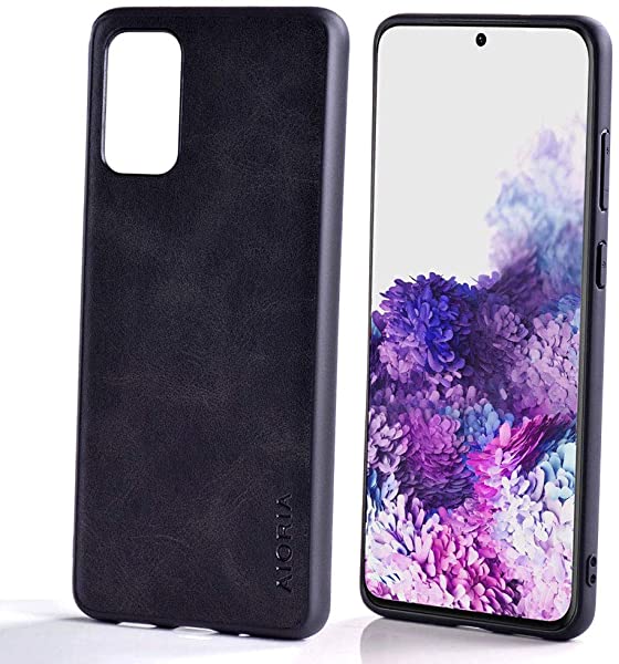 Galaxy S20 ケース高級な牛革柄レザースキンソフトとハードの混合素材の電話ケース (S20 黒)サイズ:S20 カラー:黒サムスン Samsung Galaxy S20 ケース高級な牛革柄レザ