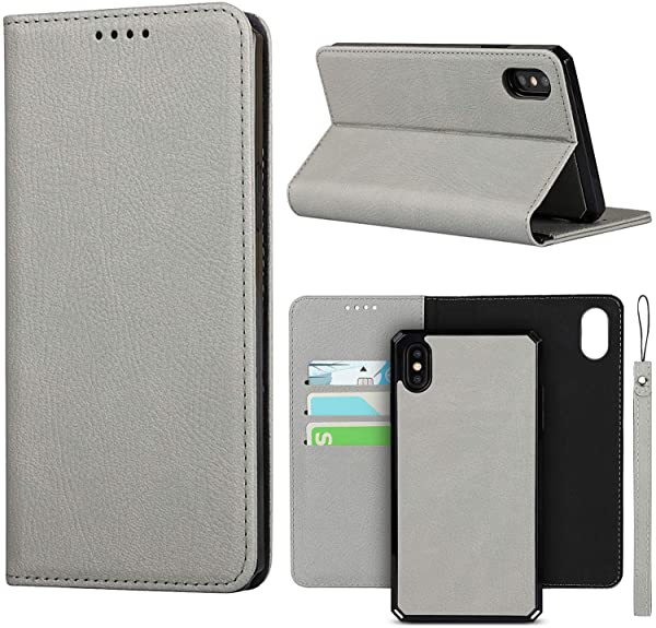 i Phone アイフォン X i Phone XS ケース 手帳型 iphone X ケース iphone XS 財布型 分離式 両用 2way 取り外し自由 カバー 縄掛け 高 PUレザー+TPU
