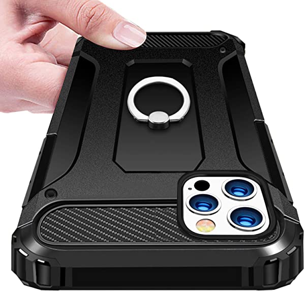 i Phone 12 Pro ケース i Phone 12 ケースリング付き tpu シリコン アウトドア キャンプ 野外 TPU PC 二重構造 擦り傷防止 対応 軽量 薄型 指紋防止 高耐久ケース